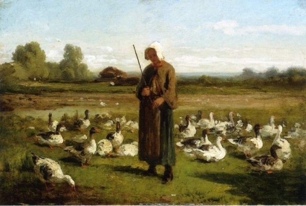 Картина пасут гусей