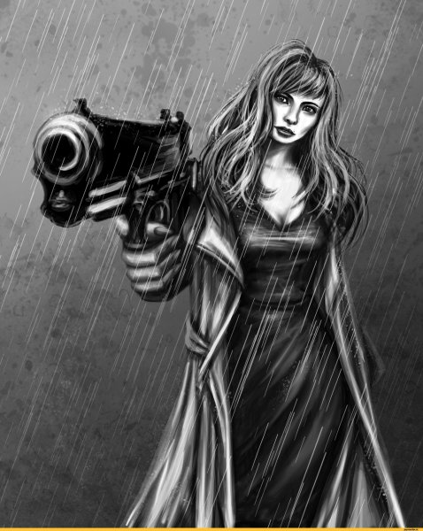 Девушка с пистолетом арт