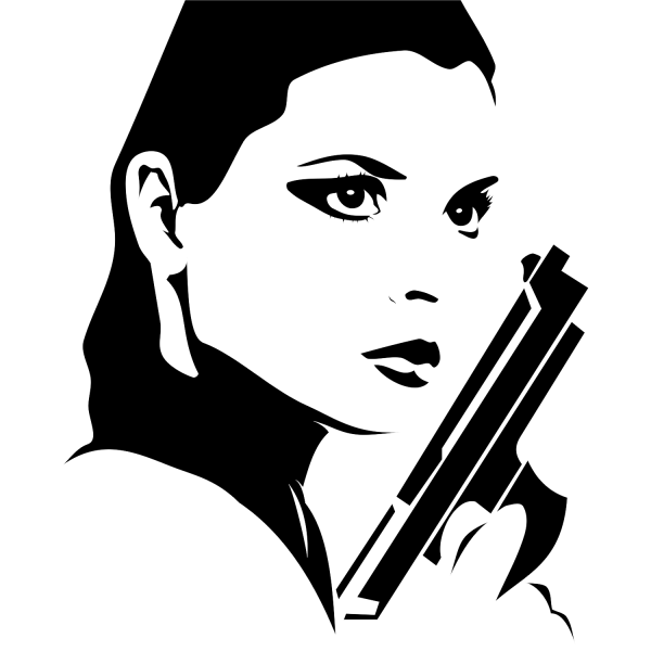 Девушка с пистолетом рисунок