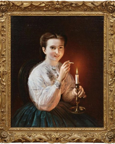 Заболотский Петр Ефимович (1803-1866). Девушка с папироской. 1850