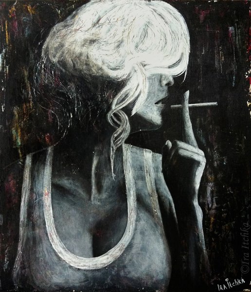 Картина женщина с сигаретой