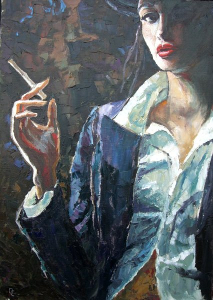 Хелена Бонем Картер Марла с сигаретой