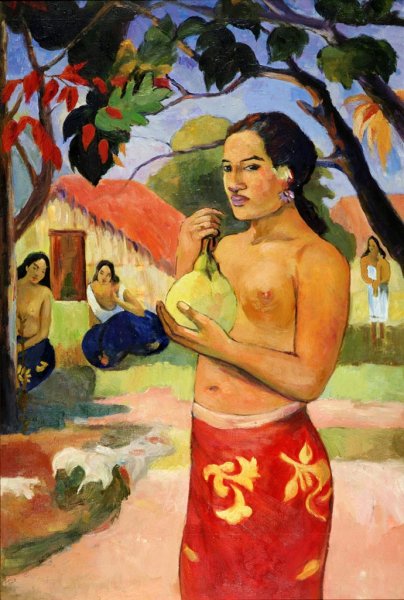 Поль Гоген таитянка с плодом манго