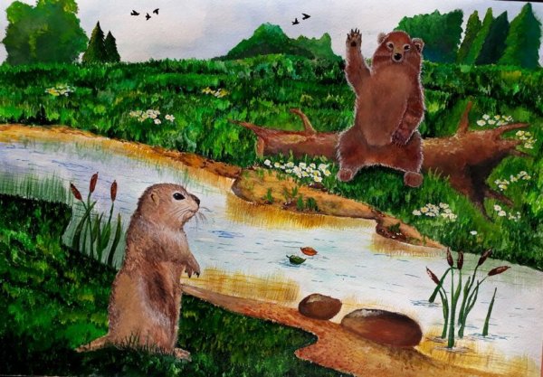 Суслики обнимаются