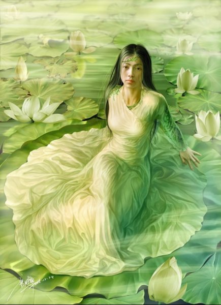 Девушка в платье из цветов