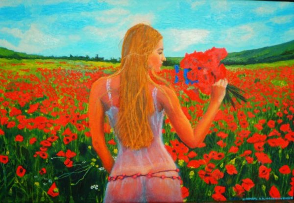 Женщина в маках картина