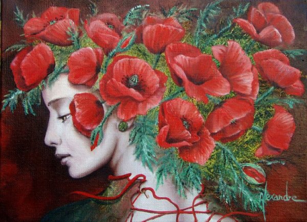 Женщина в маках картина