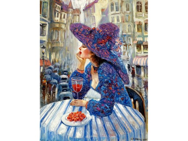 Картина алмазная "девушка в Париже "