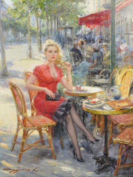 Девушка в парижском кафе Константин Разумов