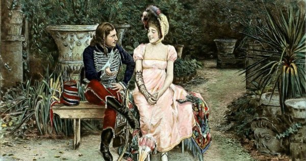 Дама и Гусар картина 18 19 век