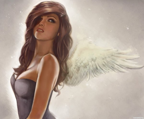 Девушка с крыльями рисунок