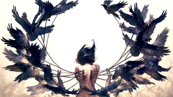 Девушка с крыльями птицы
