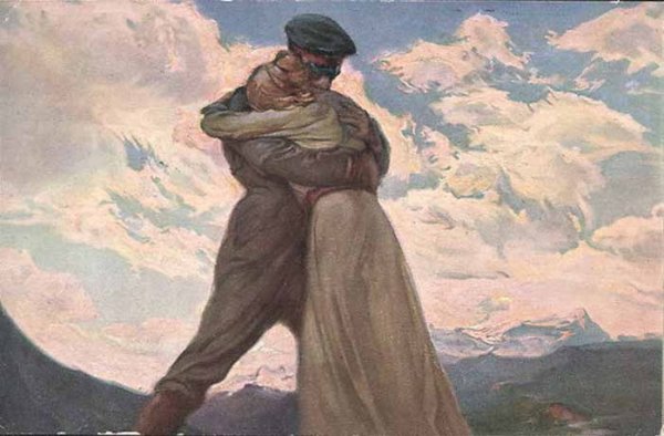 Провожает на фронт живопись