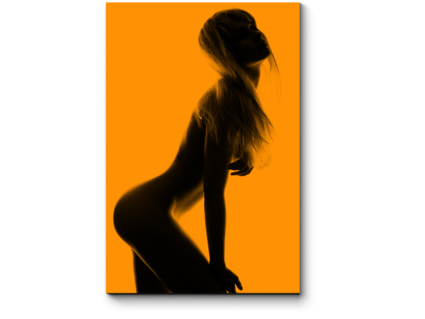 Женский силуэт за стеклом