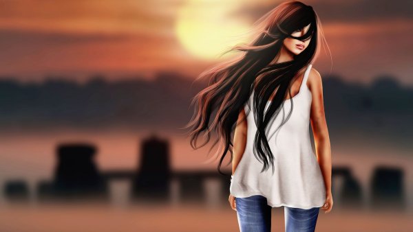 Черноволосая девушка