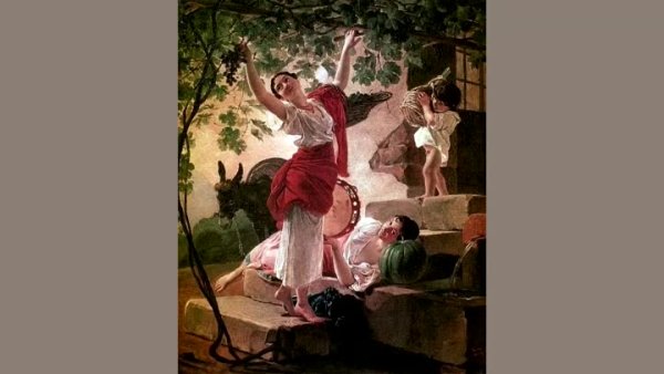 Брюллов девушка собирающая виноград