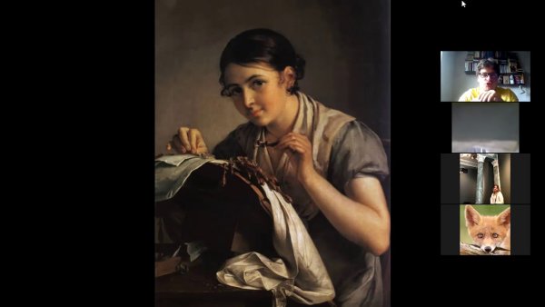 Тропинин девушка с горшком роз