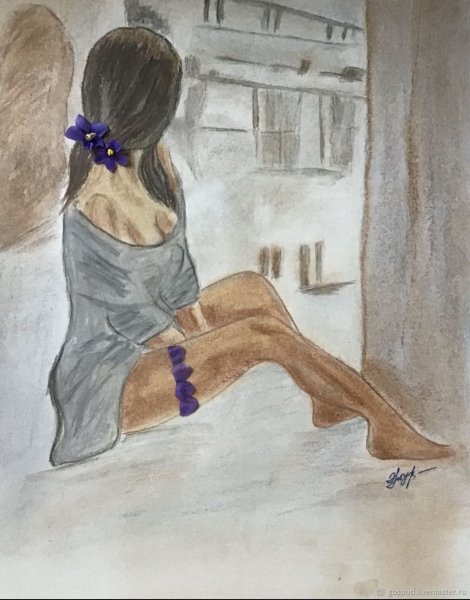 Картина девушка с подвязкой