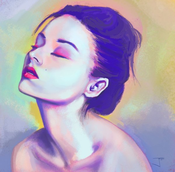 Портрет девушки с закрытыми глазами