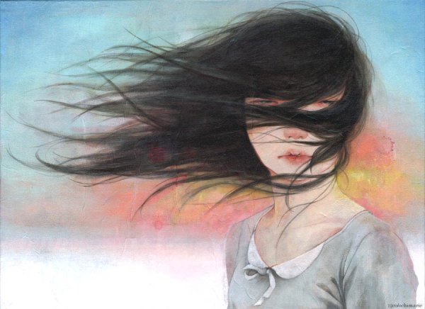 Картина развивающиеся волосы