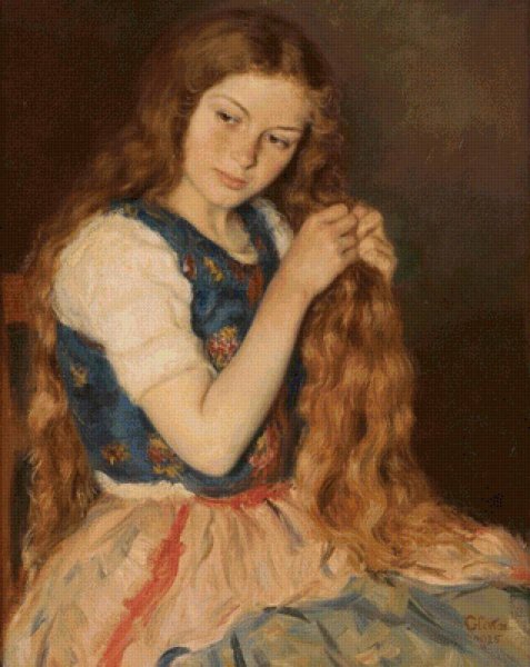 Женский портрет с распущенными волосами