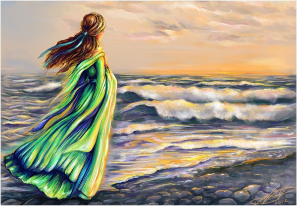 Женщина на море