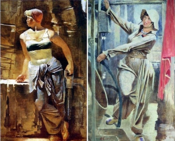 Девушка в тельняшке рисунок