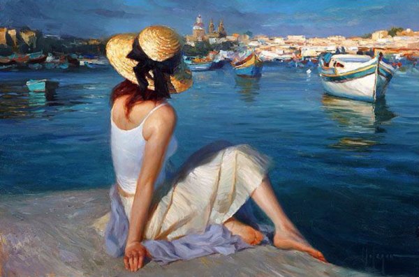 Силуэт на фоне моря