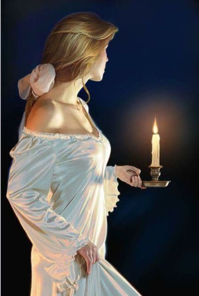 Алан Айерс художник девушка со свечой