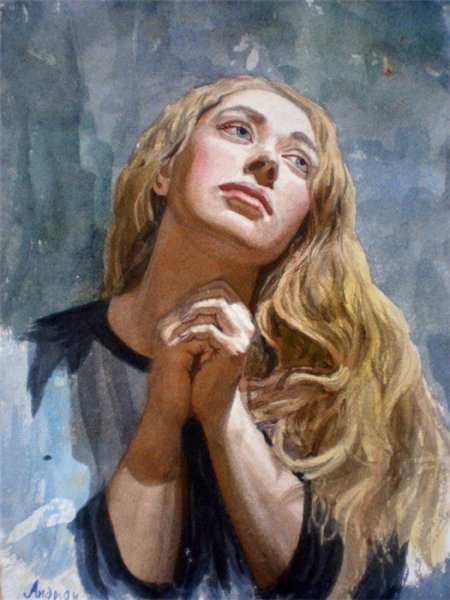 Женщина молится картины художников