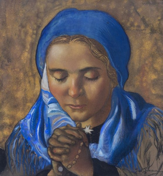 Женщина молится