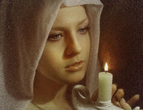 Девушка молится