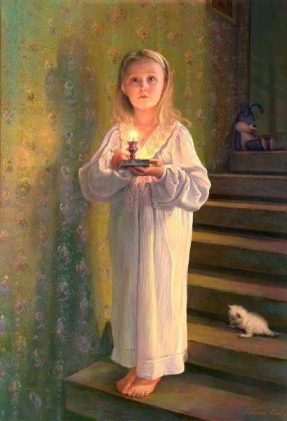 Дети в церкви живопись