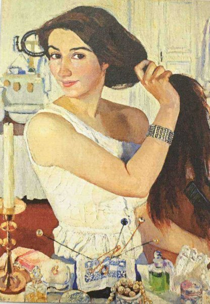 Зинаида Серебрякова картины причесывается