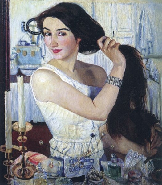 Эдгар Дега девушка расчесывающая волосы