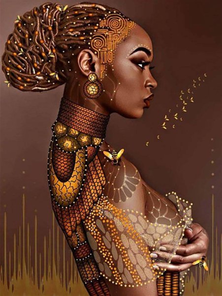 Алмазная мозаика африканка в тюрбане