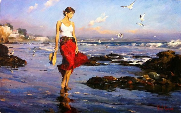 Художник Charles roka картина цыганская девушка