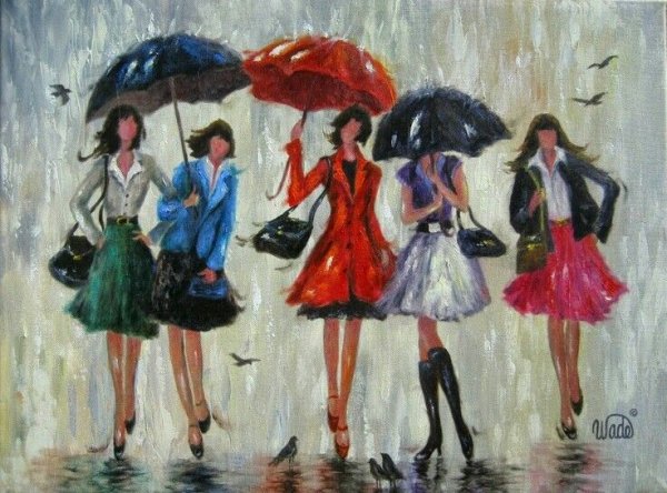 Подруги под зонтом