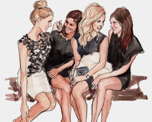 Живопись девочки подружки Сплетницы