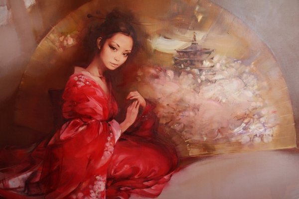 Японская живопись современная женщина