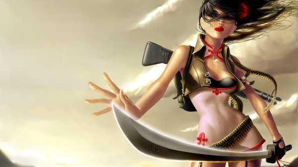 Аниме девушка воин