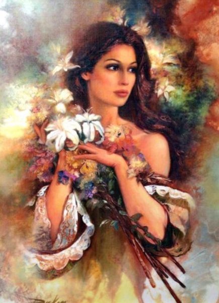 Образ женщины с цветами