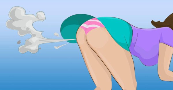 Красивая девушка пукает