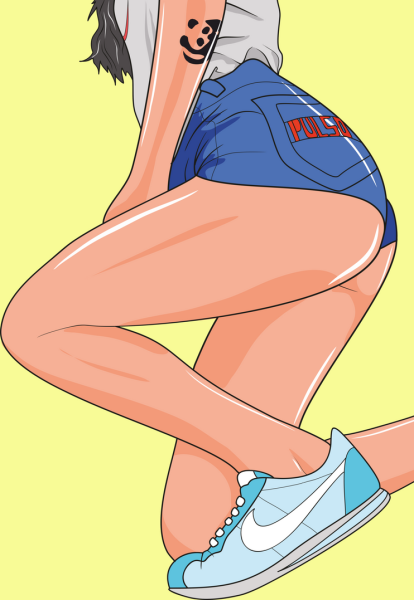 Девочка в шортах рисунок