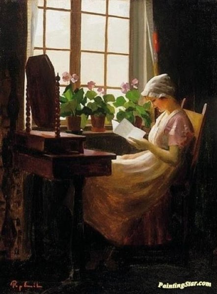 Картина женщина читающая письмо