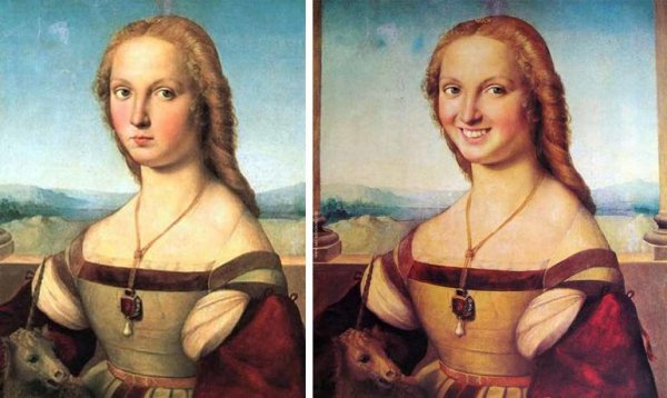 Рафаэль Санти портрет Маддалены Дони