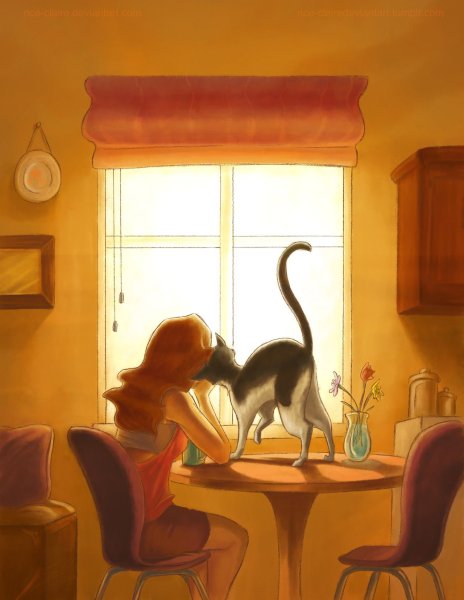 Уютные иллюстрации с кошками