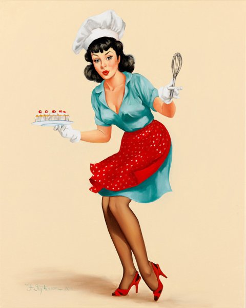 Домохозяйка в стиле пин ап