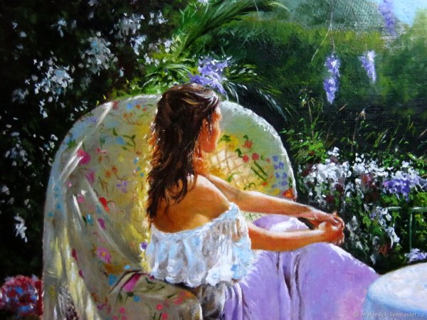 Картины Висенте Ромеро Редондо утро на террасе