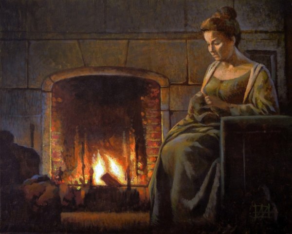 Камин в живописи